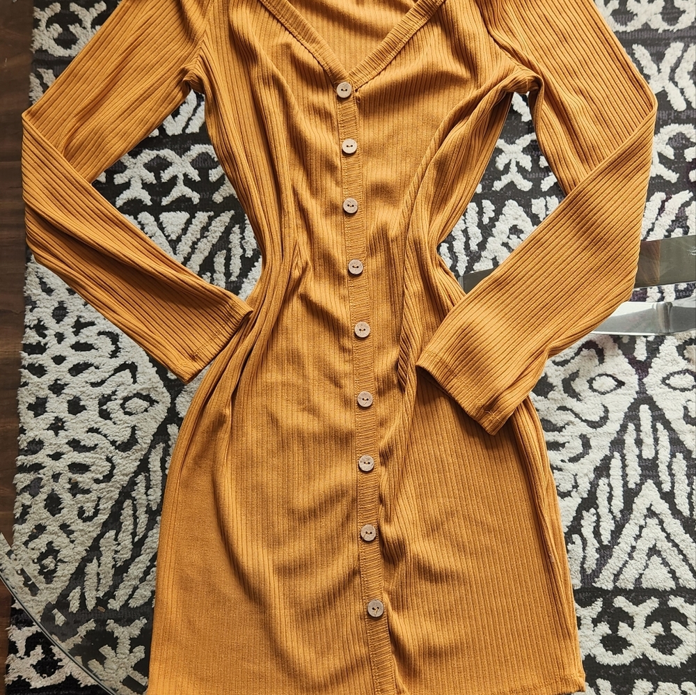 Off the shoulder burnt orange dress